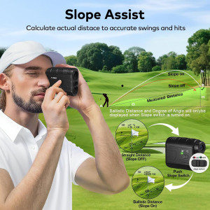 Télémètre de Golf 1200Y Slope, Rechargeable, 7X, Vibration