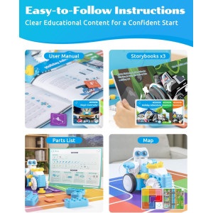 WhalesBot C3 Pro 12-in-1 Coding Robot Kit for Kids 4-7 | STEM Toy