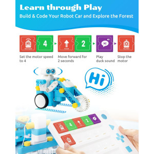 WhalesBot C3 Pro 12-in-1 Coding Robot Kit for Kids 4-7 | STEM Toy