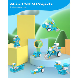 WhalesBot B3 Pro 24-in-1 STEM Robot Kit for Kids Ages 4-6 – 99 Pieces
