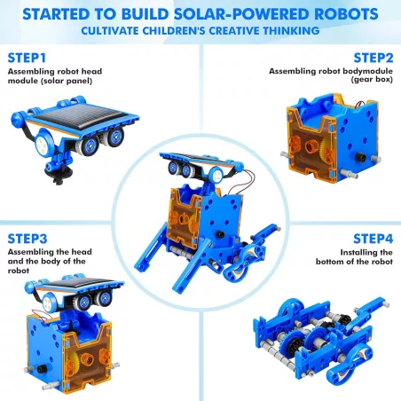 Robots Solaires STEM 13-en-1 Jouet Éducatif 8-12 ans