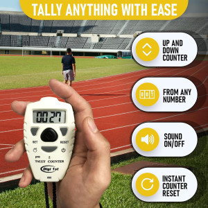 TC-890 Digital Tally Counter - Electronic Up/Down Clicker for Counting
