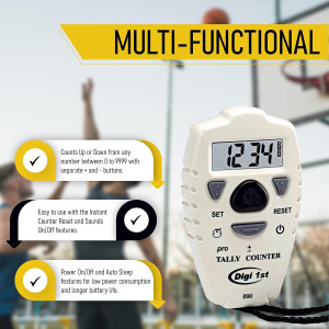 TC-890 Digital Tally Counter - Electronic Up/Down Clicker for Counting