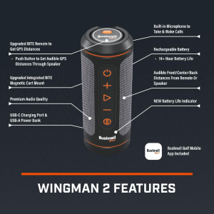 Bushnell Wingman 2 Golf Speaker GPS 2024 – Musique et Distances