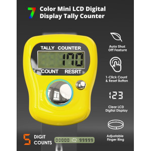 KTRIO Mini LCD Finger Counter – 5-Digit Digital Tally Clicker for Knitting, Golf & More