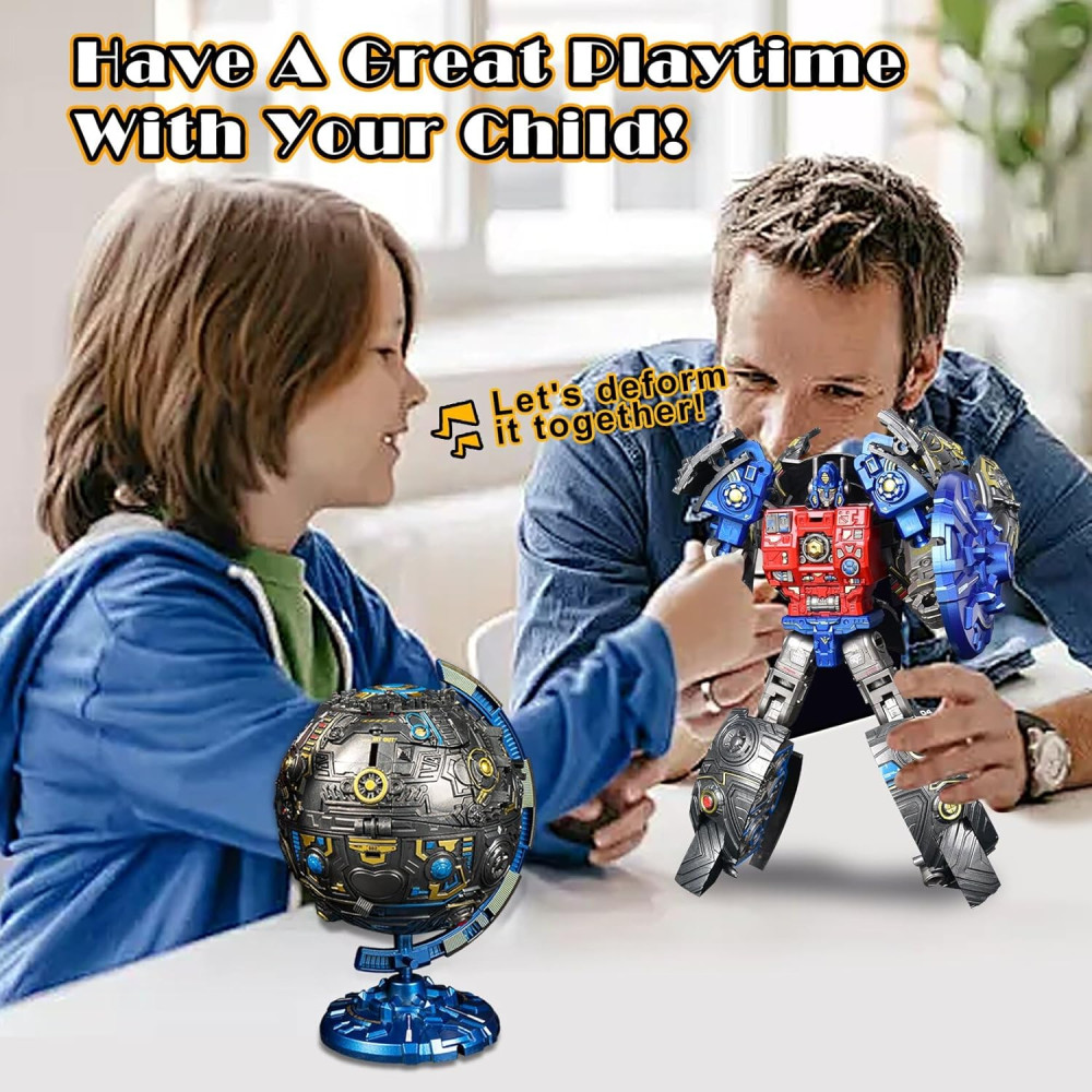 Globe 2-in-1 Transforming Robot Toy - DIY Action Figure for Kids & Adults