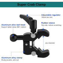 360° Adjustable Phone Holder for Golf Cart & Handlebar, Fits 3.5-7.5 Phones