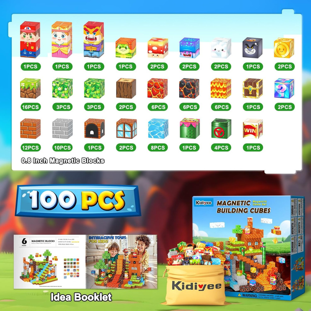 Magnetic Building Blocks Toy Set for Kids 3-8 | STEM Sensory Gift