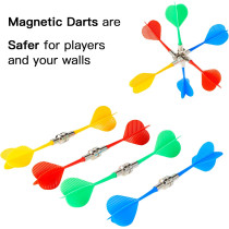 12Pcs Fléchettes Magnétiques Colorées pour Cible Aimantée