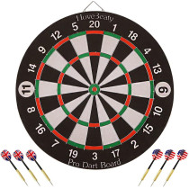 18-Inch Double-Sided Dartboard Set with 6 Metal Darts – Perfect Dart Game
