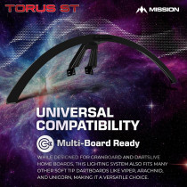 Mission Darts Torus ST LED Light for Soft Tip Dartboards, Black