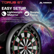 Mission Darts Torus ST LED Light for Soft Tip Dartboards, Black