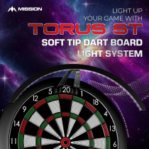 Mission Darts Torus ST LED Light for Soft Tip Dartboards, Black