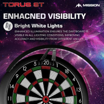 Mission Darts Torus ST LED Light for Soft Tip Dartboards, Black