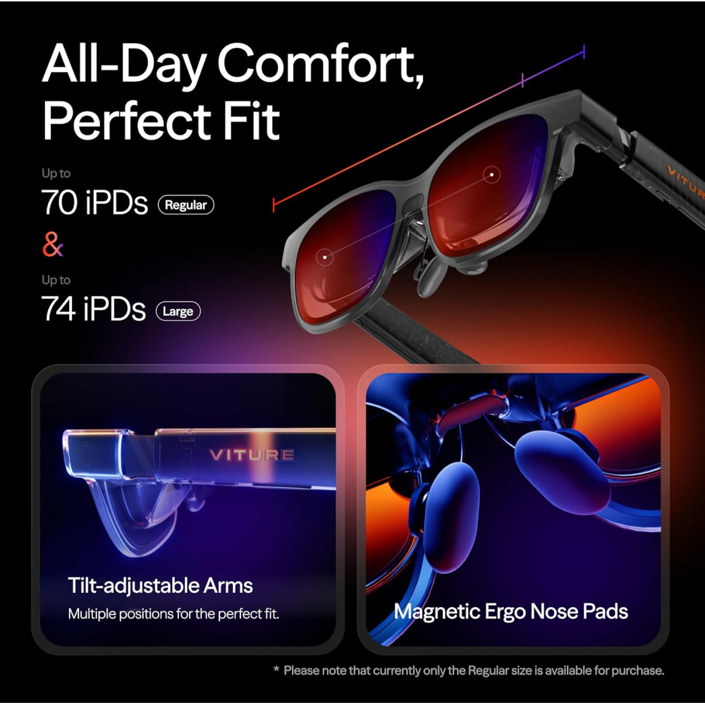 VITURE Luma Pro XR Glasses: 152” 1200p Display, 52° FOV, Multi-Device