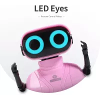 GILOBABY Robot Télécommandé pour Enfants avec Yeux LED, Mouvements Dansants, Rose, 3+ Ans