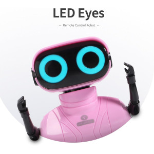 GILOBABY Pink RC Robot Toy for Kids 3+ with LED Eyes & Dance Moves