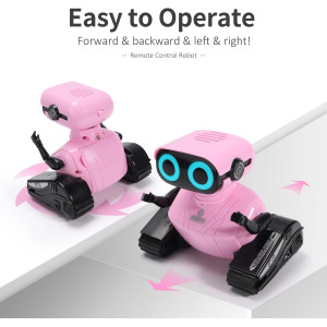 Robot Télécommandé GILOBABY Rose pour Enfants 3+ Ans avec LED
