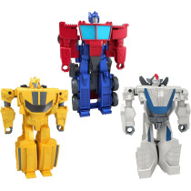 Transformers 1-Step Flip Heroes 3-Pack Action Figures – Wheeljack, Bumblebee & Optimus Prime, Kids Easter Toys Age 6+