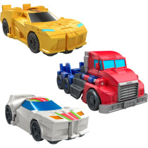 Transformers 1-Step Flip Heroes 3-Pack Action Figures – Wheeljack, Bumblebee & Optimus Prime, Kids Easter Toys Age 6+
