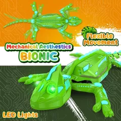 Robot Caméléon Télécommandé Grimpe-Mur 360° Lumière Rechargeable Jouet Enfant 3-12 ans
