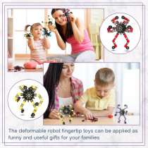100 Pcs Funny Sensory Fidget Toys Bulk – Transformable Chain Robots