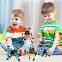 100 Pcs Funny Sensory Fidget Toys Bulk – Transformable Chain Robots
