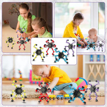 100 Pcs Funny Sensory Fidget Toys Bulk – Transformable Chain Robots