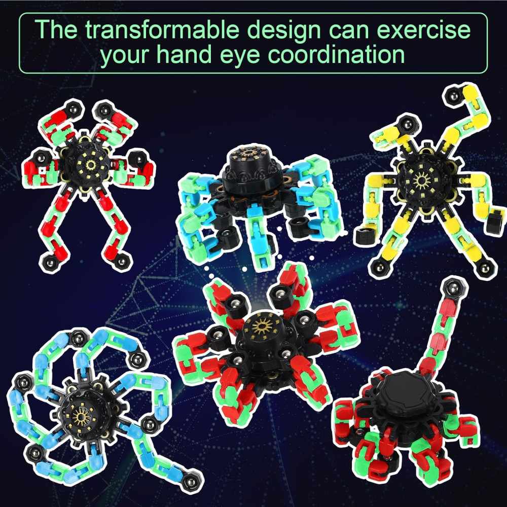 40 Pack Luminous Transformable Sensory Fidget Robot Toys for Stress Relief