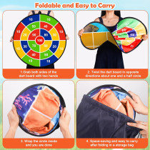 Kids Dart Board 26 Large with 20 Sticky Balls – Foldable Game Toy Gift