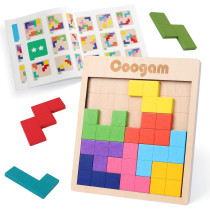 Coogam 3D Wooden Puzzle Blocks – 60 Brain Teasers & STEM Toy Gift