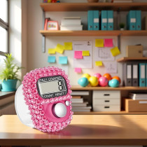 Pink Portable Digital Tally Counter with LCD Display for Sports & Golf