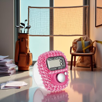 Pink Portable Digital Tally Counter with LCD Display for Sports & Golf