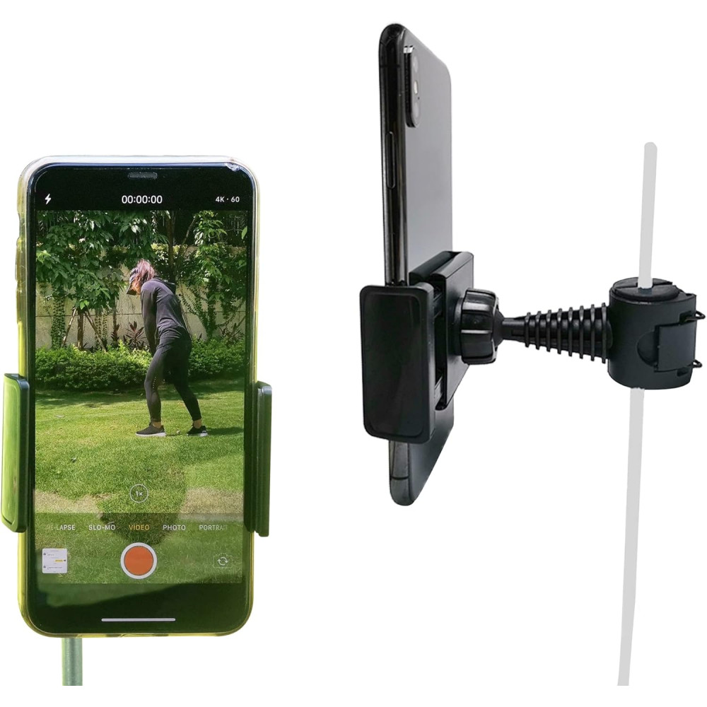 Support Téléphone Golf Noir - Clip Enregistrement Swing SmartPhone