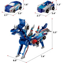 Magnetic Dinosaur Car Toy for Kids – Transforming Robot Dino Gift (Blue)