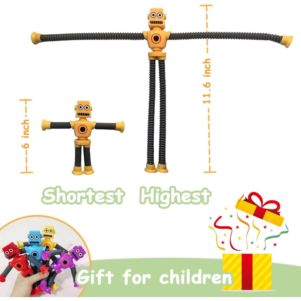 Pop Tubes Robot Suction Cup Jouets 4 pcs Cadeau Enfants