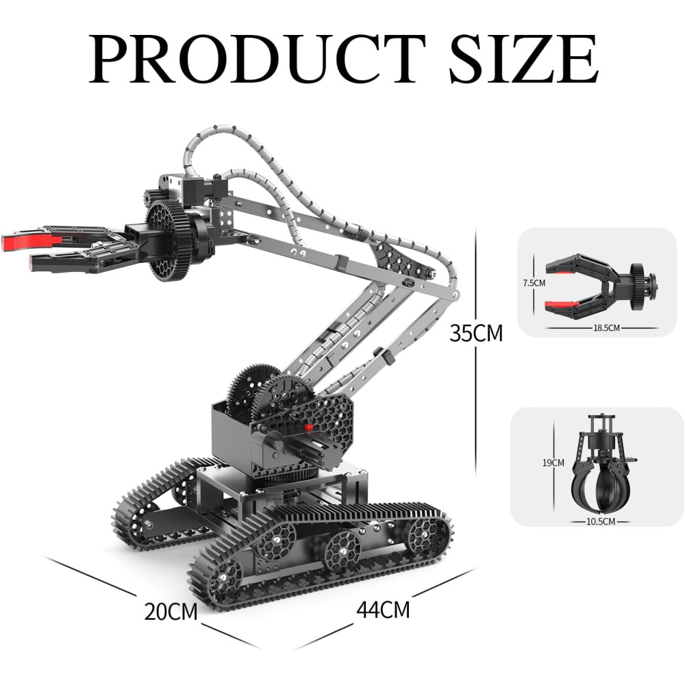 Robot Bras Télécommandé 360° - Kit Science 2 en 1 Cadeau