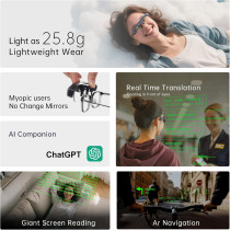 AR Smart Glasses 86” Virtual Screen, 25.8g Lightweight, Voice Control