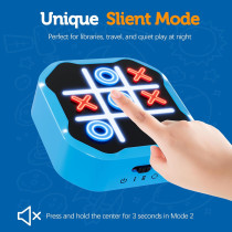 Jeu Électronique Tic Tac Toe 3 en 1 Portable Bleu pour Enfants