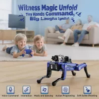 Robot Chien Intelligent - Jouet STEM Interactif avec Voix, Télécommande, 30+ Actions, Programmable, Durable