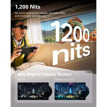 RayNeo Air 3s Pro AR/XR - Lunettes Vidéo 201'', 120Hz