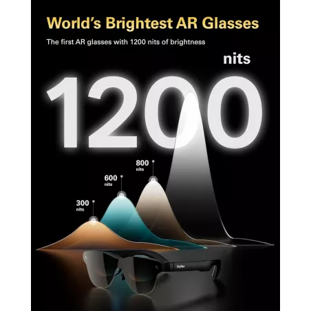 RayNeo Air 3s Pro Lunettes AR/XR 201'' 1200 Nits 120Hz HueView 2.0 pour iPhone 16/Android/Mac/Jeux