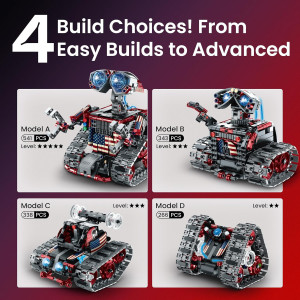 Sillbird 4in1 Robot Building Kit with Remote for Kids Ages 8-12 - 631 PCS STEM Toy