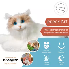 Chat Robot Interactif Chongker - Peluche Ragdoll Réaliste