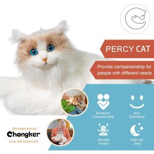 Chongker Interactive Ragdoll Cat Plush Toy with Voice & Realistic Purring