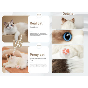Chongker Interactive Ragdoll Cat Plush Toy with Voice & Realistic Purring