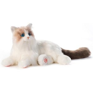 Chongker Interactive Ragdoll Cat Plush Toy with Voice & Realistic Purring