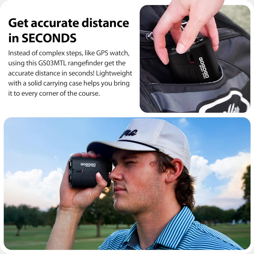 Gogogo Sport Vpro GS03 Laser Rangefinder 1200Yds, 6X Magnification, Slope
