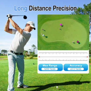 Golf Rangefinder with Slope, 1200 Yards, 7X Magnification & Rechargeable