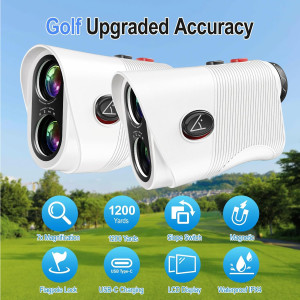 Golf Rangefinder with Slope, 1200 Yards, 7X Magnification & Rechargeable